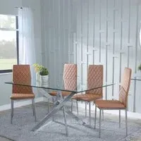 Chopstick Rectangular Dining Set - Clear, Glass