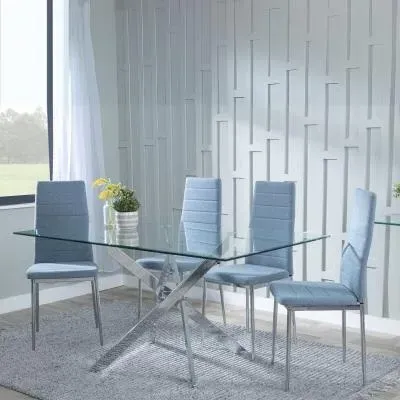 Chopstick Rectangular Dining Set - Clear, Glass