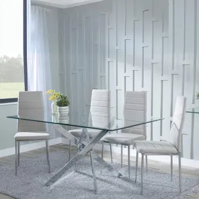 Chopstick Rectangular Dining Set - Clear, Glass image