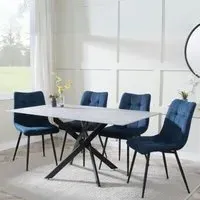 Chopstick Rectangular Dining Set - Grey, Glass