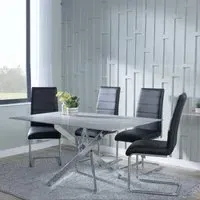 Chopstick Rectangular Dining Set - Grey, Glass