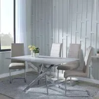 Chopstick Rectangular Dining Set - Grey, Glass