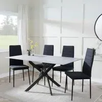 Chopstick Rectangular Dining Set - Grey, Glass