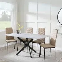 Chopstick Rectangular Dining Set - Grey, Glass