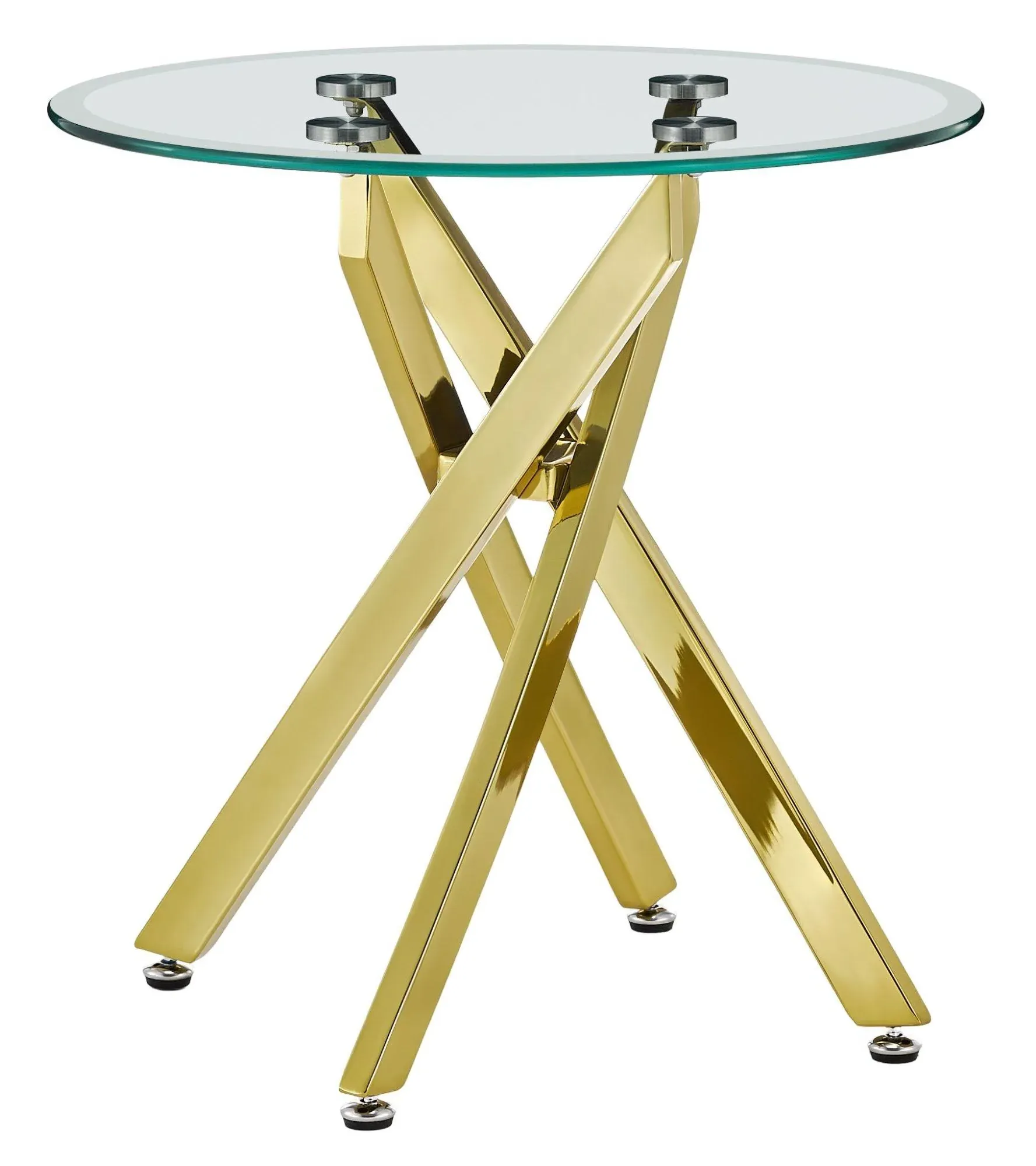 Chopstick Round Side Table - Clear, Glass