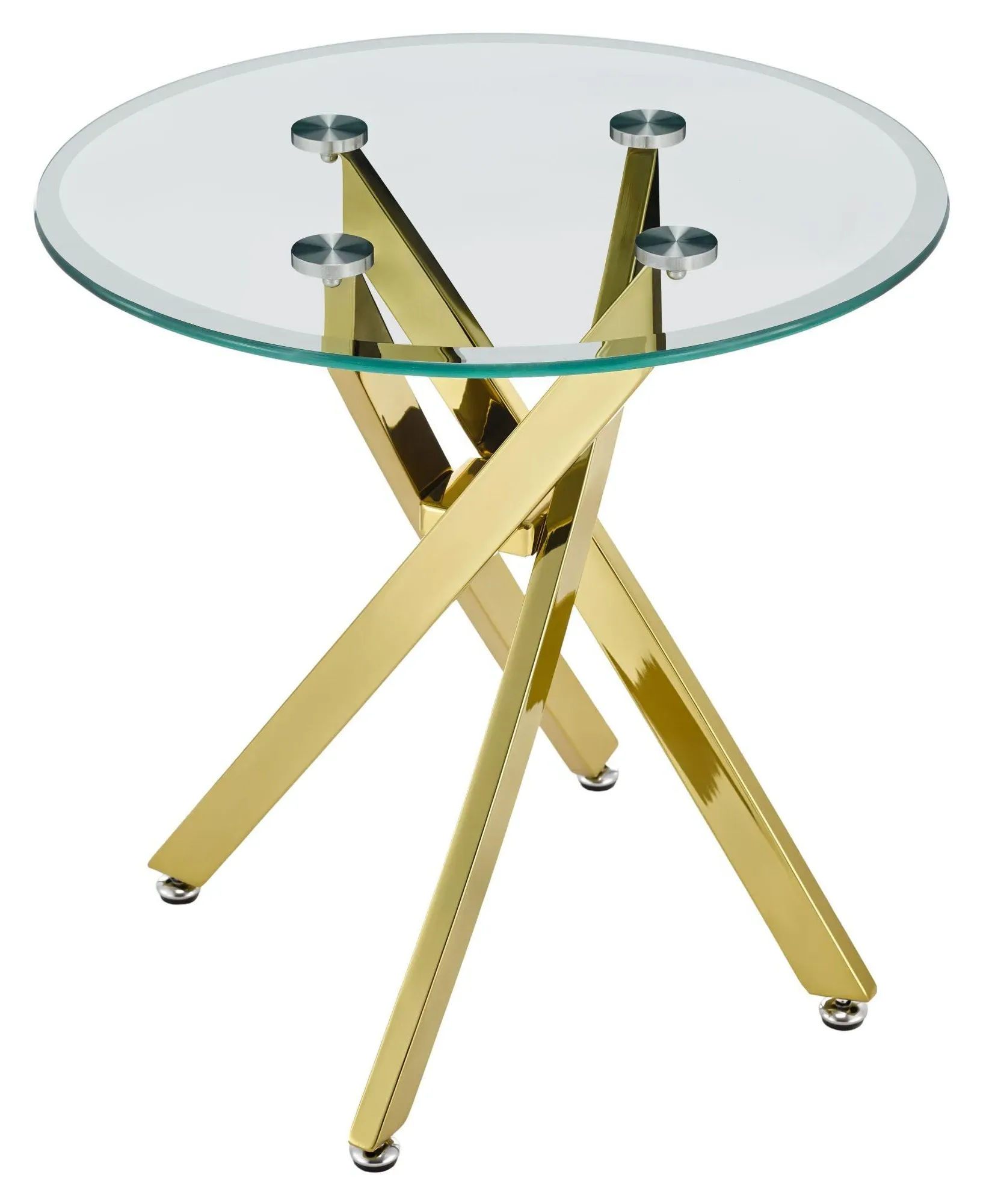 Chopstick Round Side Table - Clear, Glass