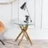 Chopstick Round Side Table - Clear, Glass
