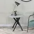 Chopstick Round Side Table - Grey, Glass