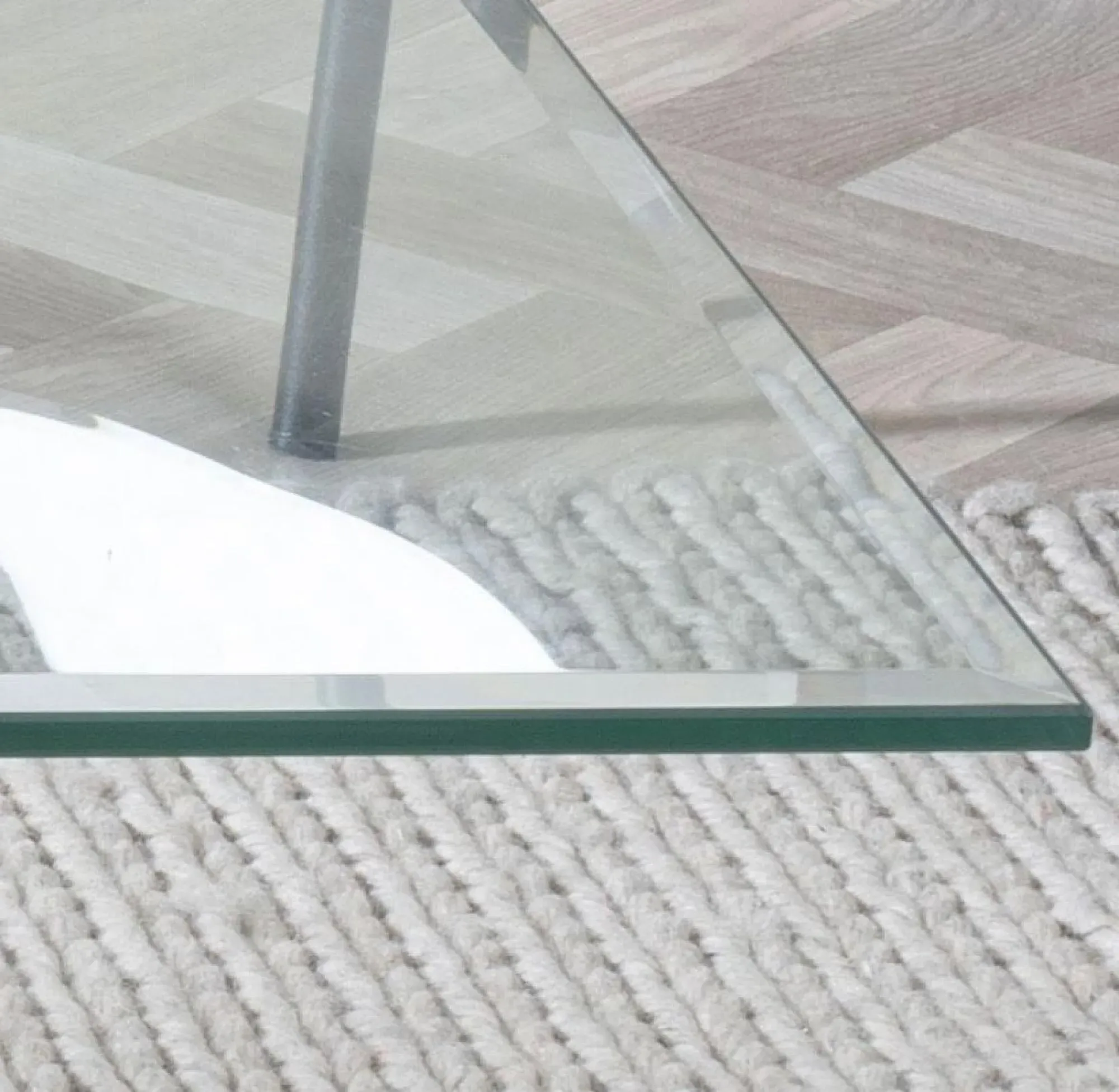 Chopstick Square Side Table - Clear, Glass