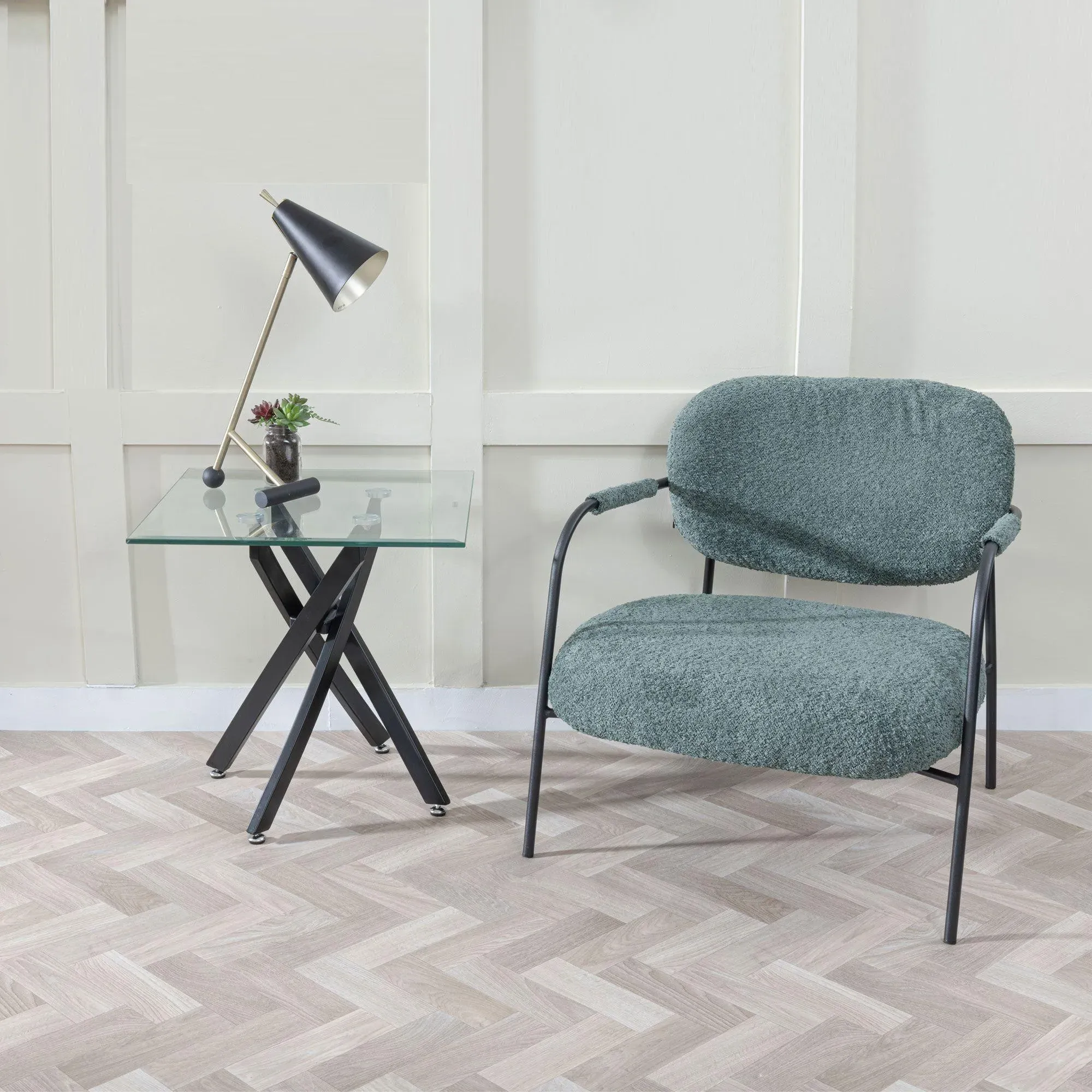 Chopstick Square Side Table - Clear, Glass