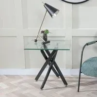 Chopstick Square Side Table - Clear, Glass