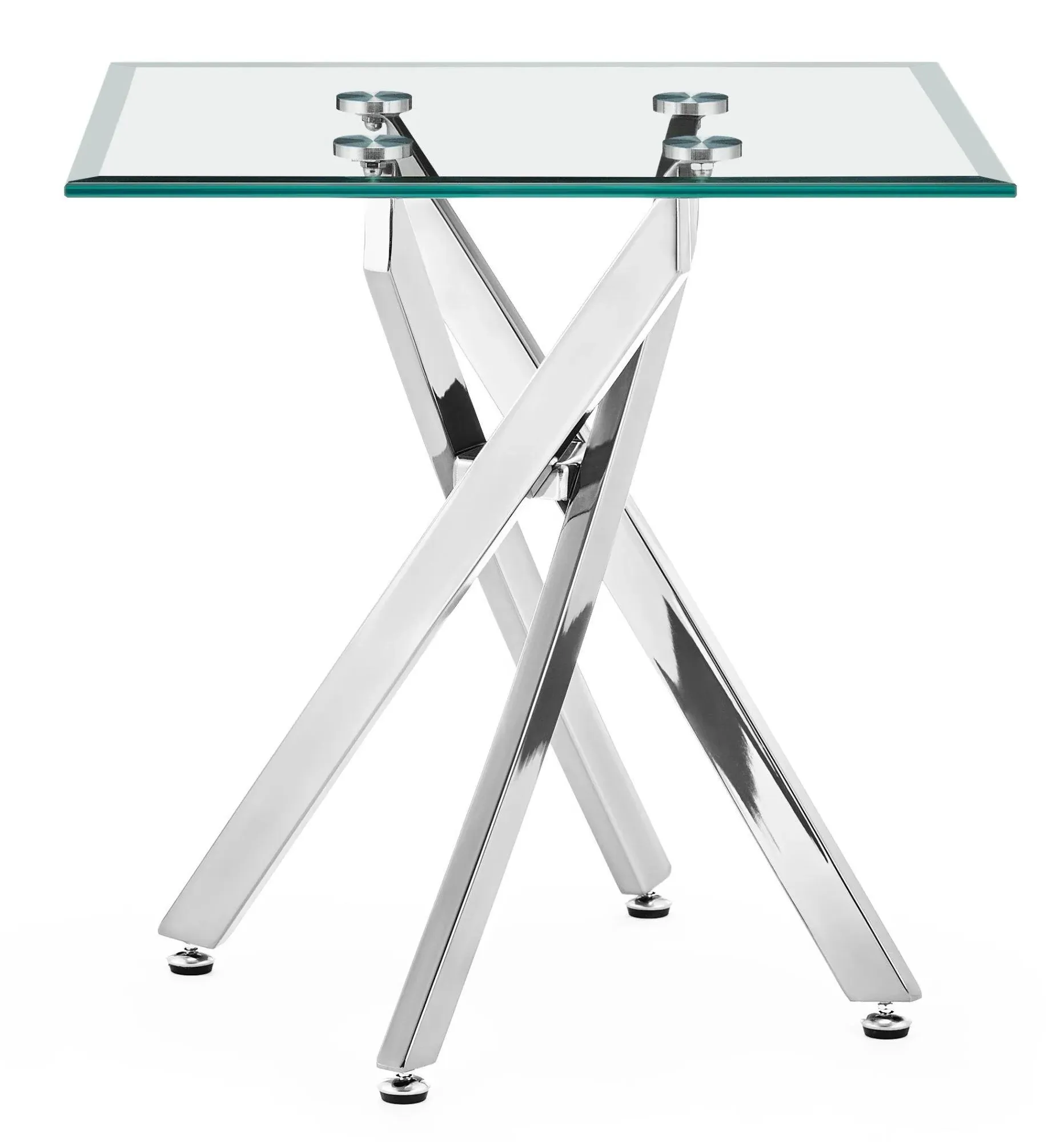 Chopstick Square Side Table - Clear, Glass