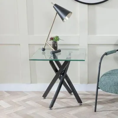 Chopstick Square Side Table - Clear, Glass image