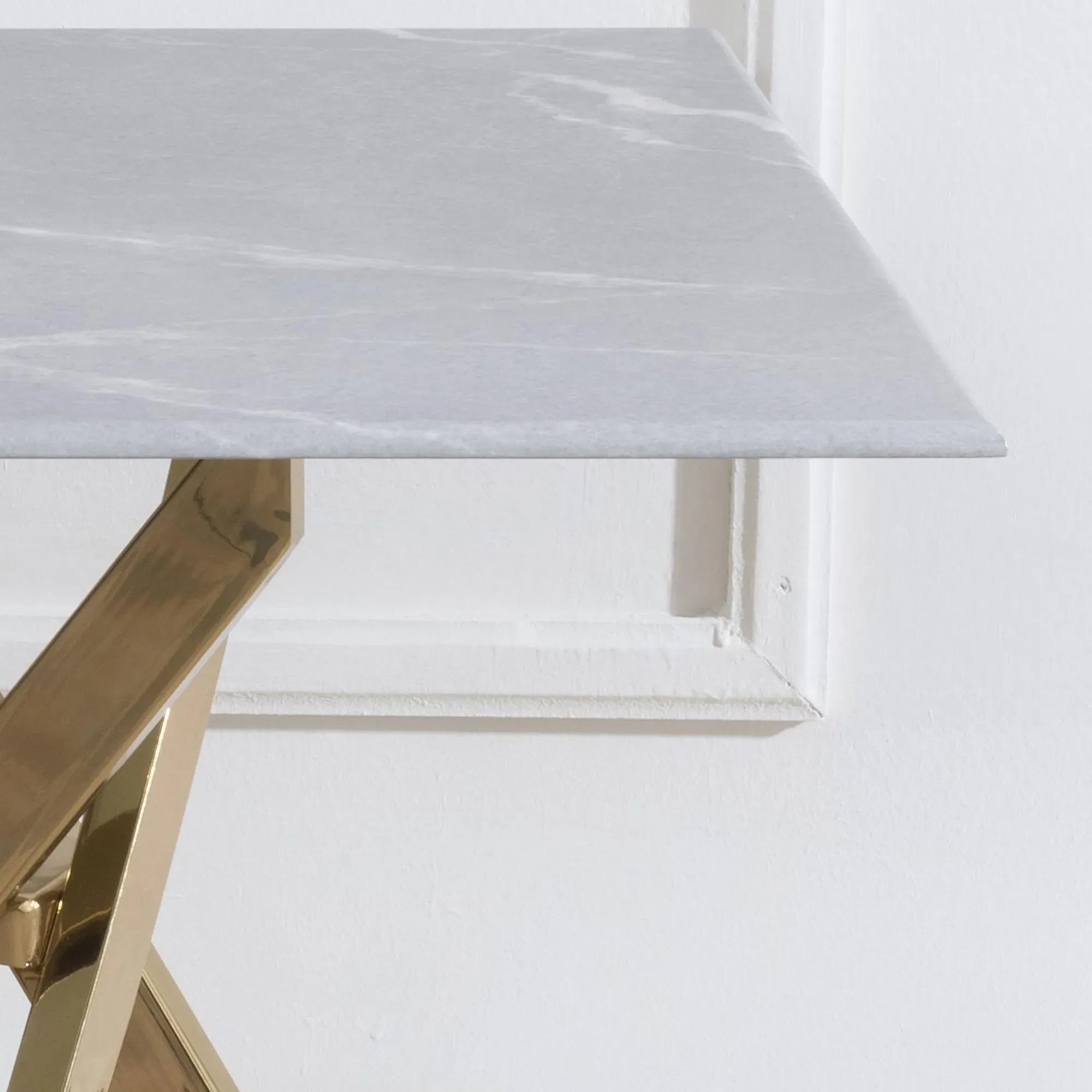 Chopstick Square Side Table - Grey, Glass