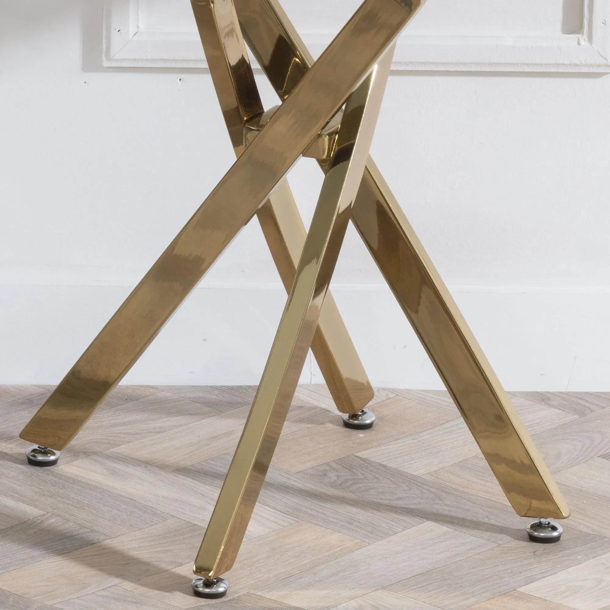 Chopstick Square Side Table - Grey, Glass