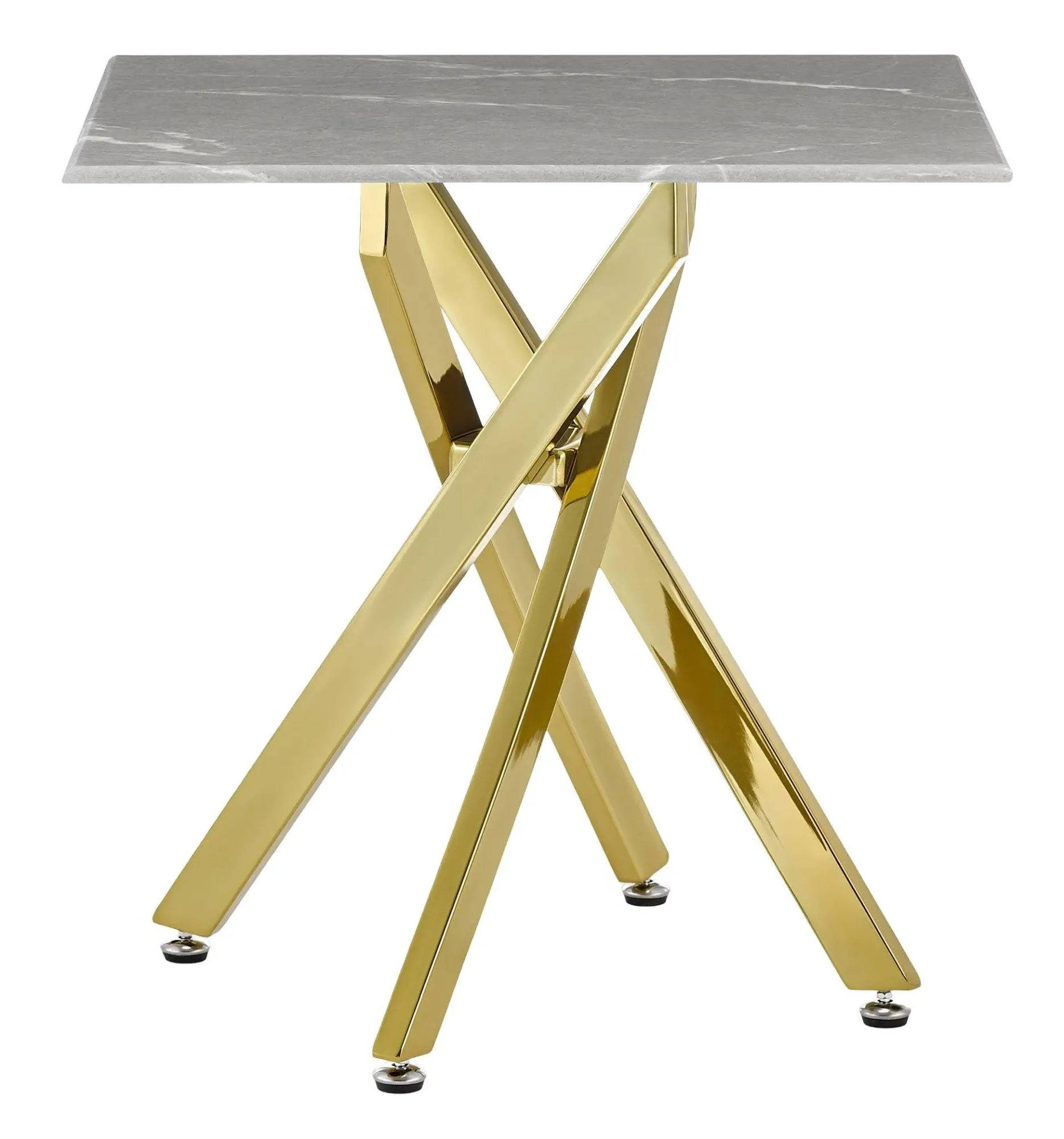 Chopstick Square Side Table - Grey, Glass