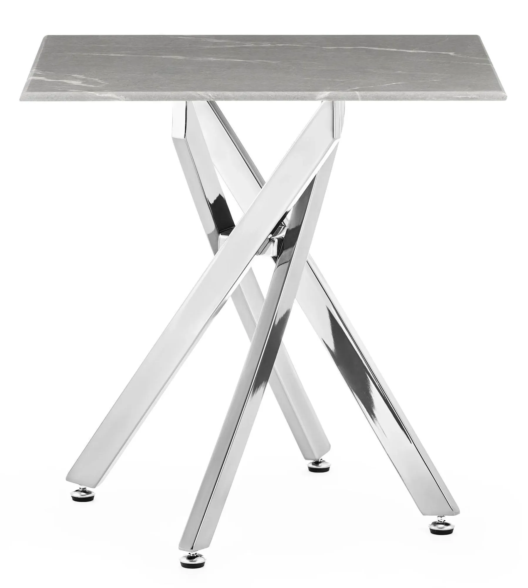 Chopstick Square Side Table - Grey, Glass