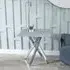 Chopstick Square Side Table - Grey, Glass