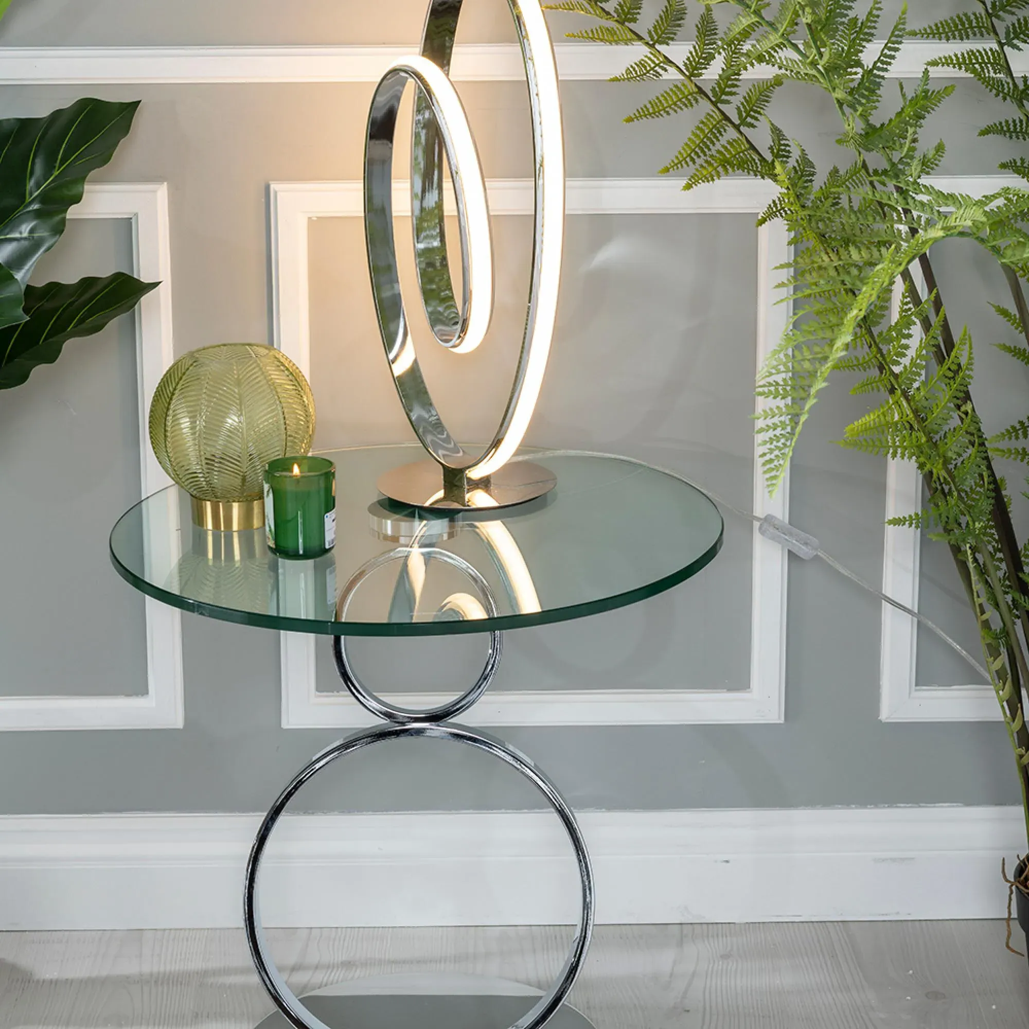 Circles Round Side Table - Clear, Glass