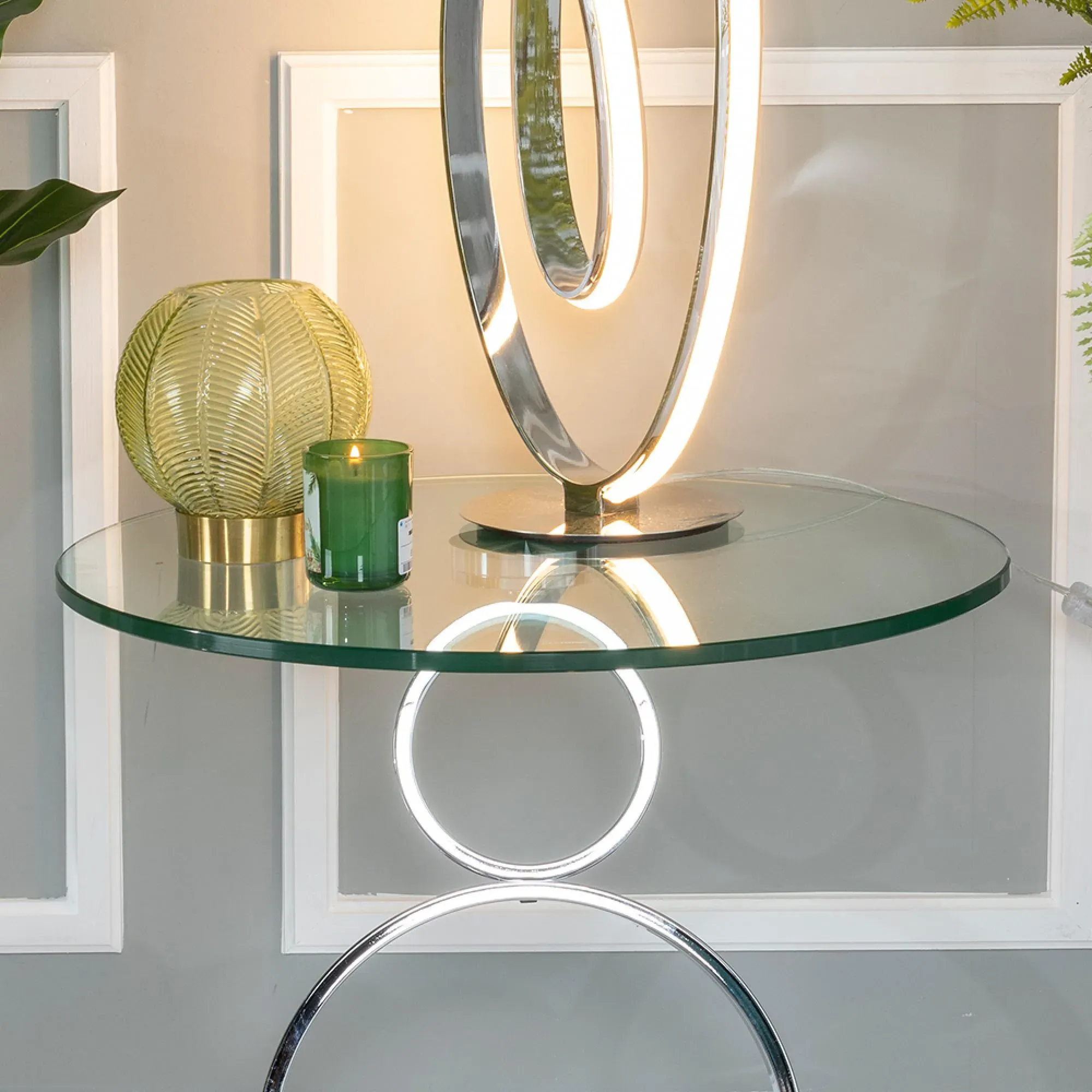 Circles Round Side Table - Clear, Glass