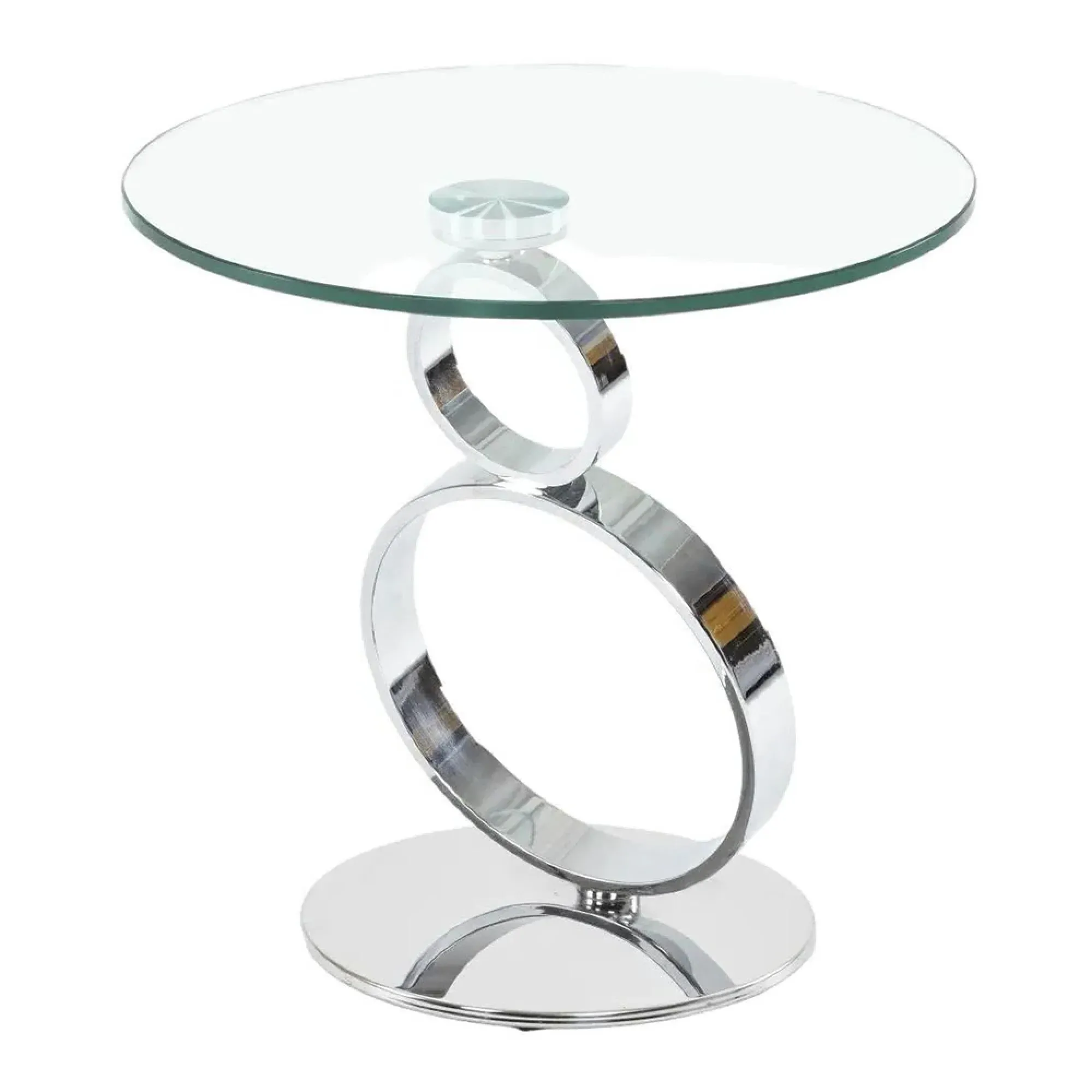Circles Round Side Table - Clear, Glass