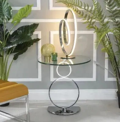 Circles Round Side Table - Clear, Glass