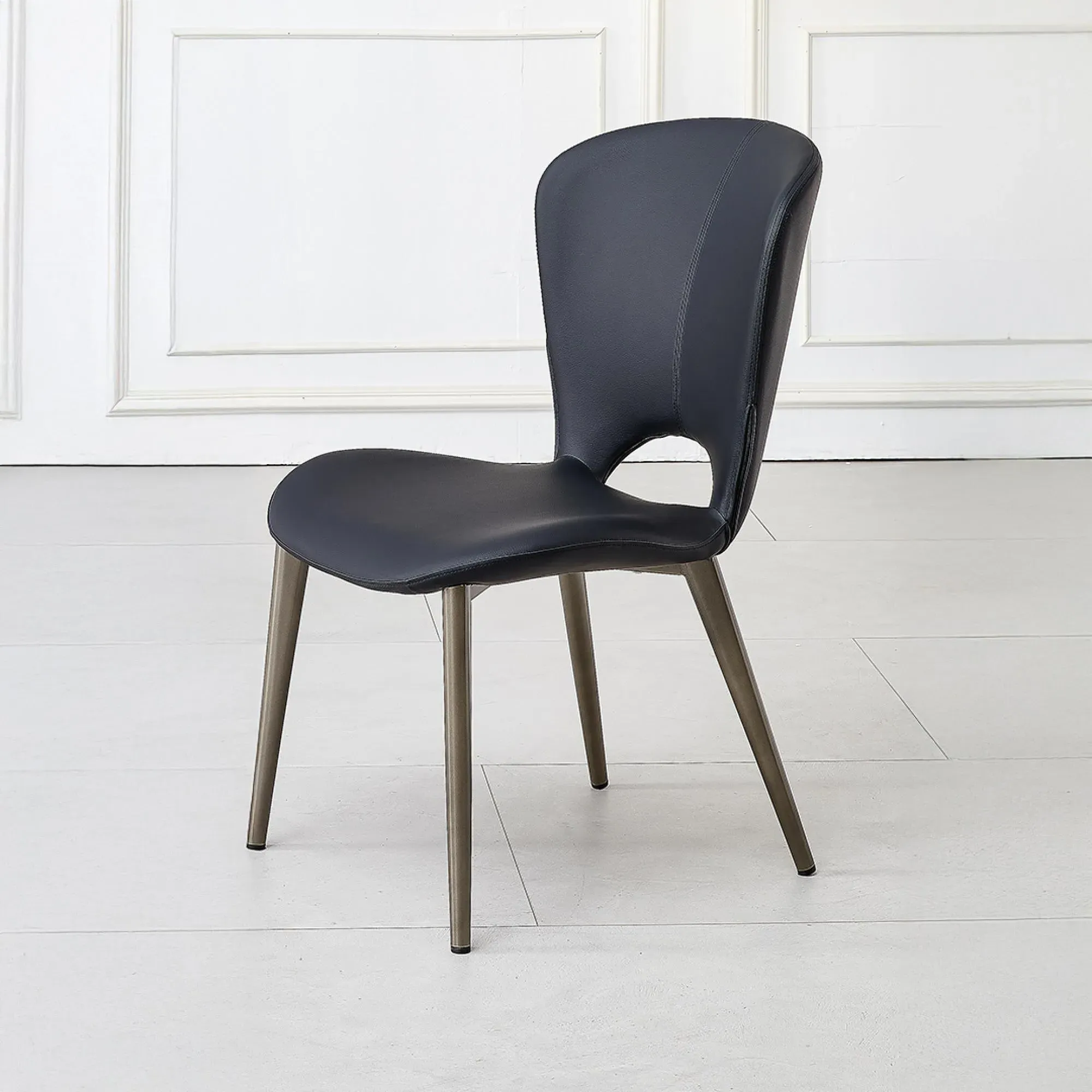 Clooney Dining Chair - Black, Faux Leather