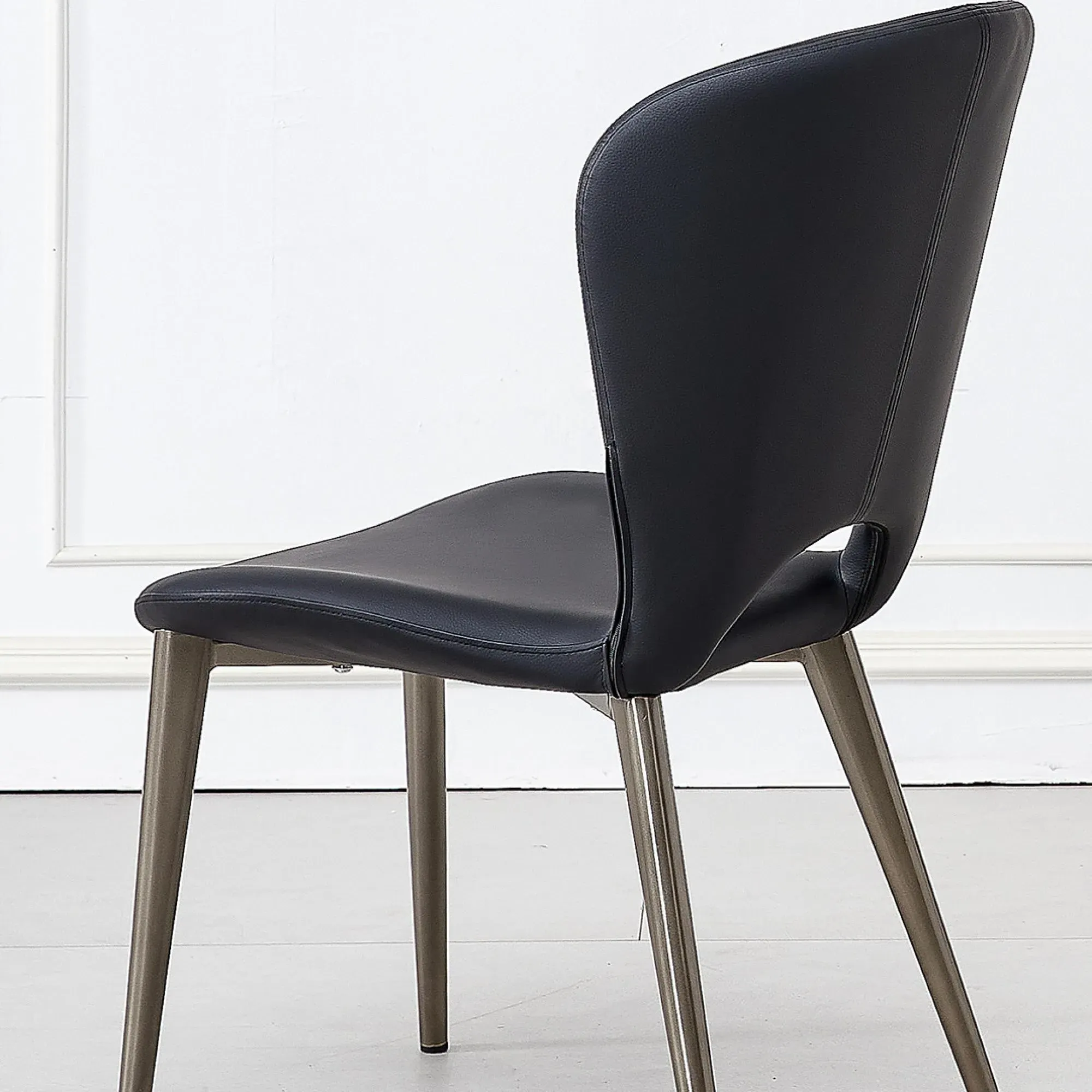 Clooney Dining Chair - Black, Faux Leather