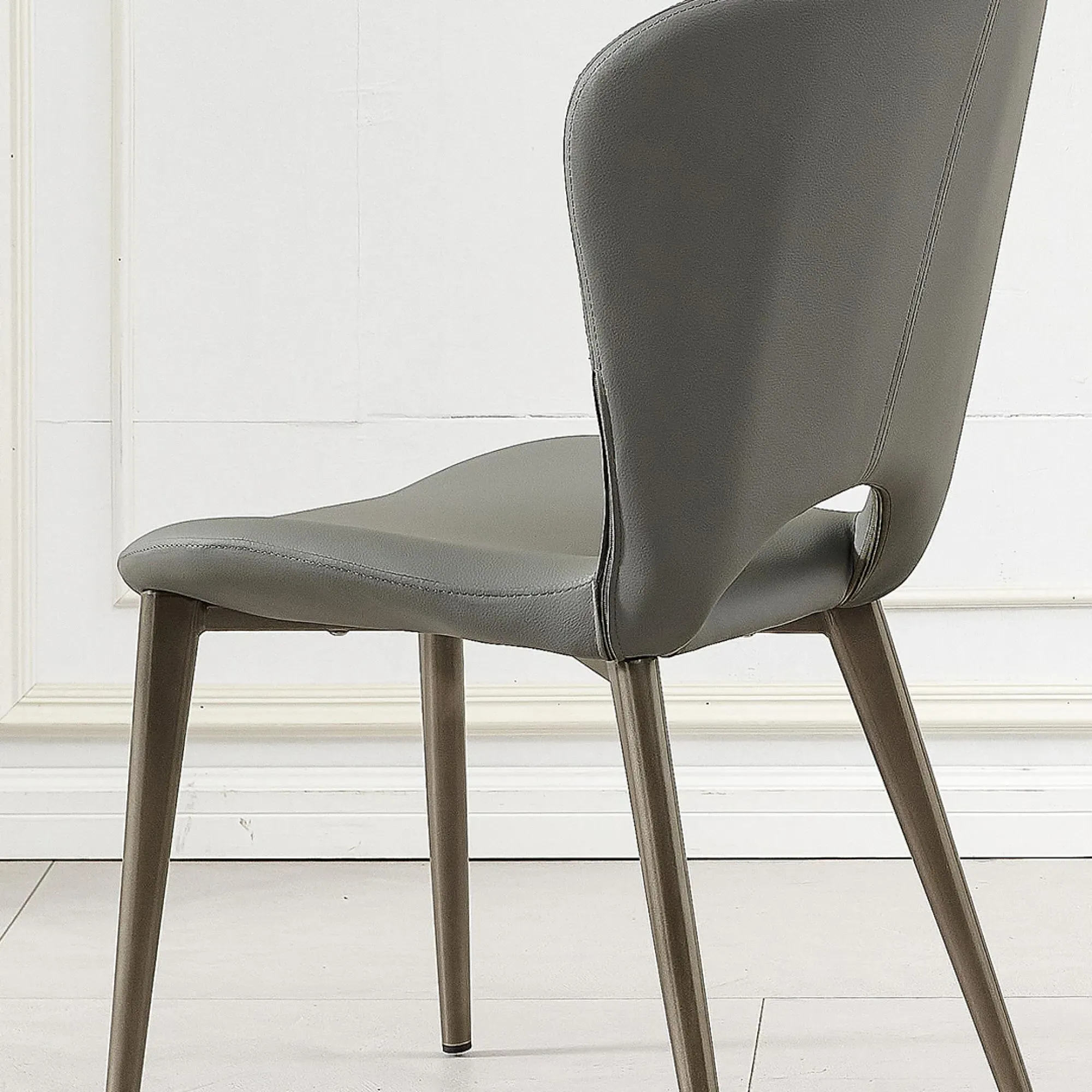 Clooney Dining Chair - Grey, Faux Leather