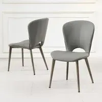 Clooney Dining Chair - Grey, Faux Leather