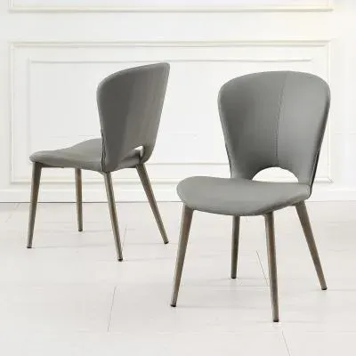 Clooney Dining Chair - Grey, Faux Leather
