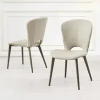 Clooney Dining Chair - Taupe, Faux Leather