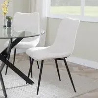 Corona Dining Chairs - Beige, Velvet