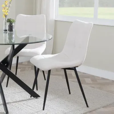 Corona Dining Chairs - Beige, Velvet image