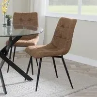 Corona Dining Chairs - Brown, Fabric