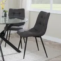 Corona Dining Chairs - Grey, Fabric