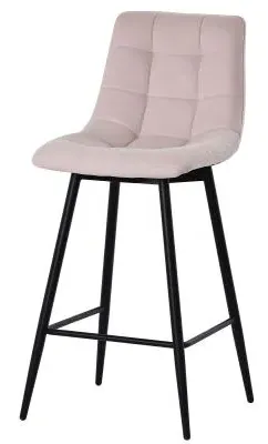 Corona High Back Barstool - Beige, Velvet image
