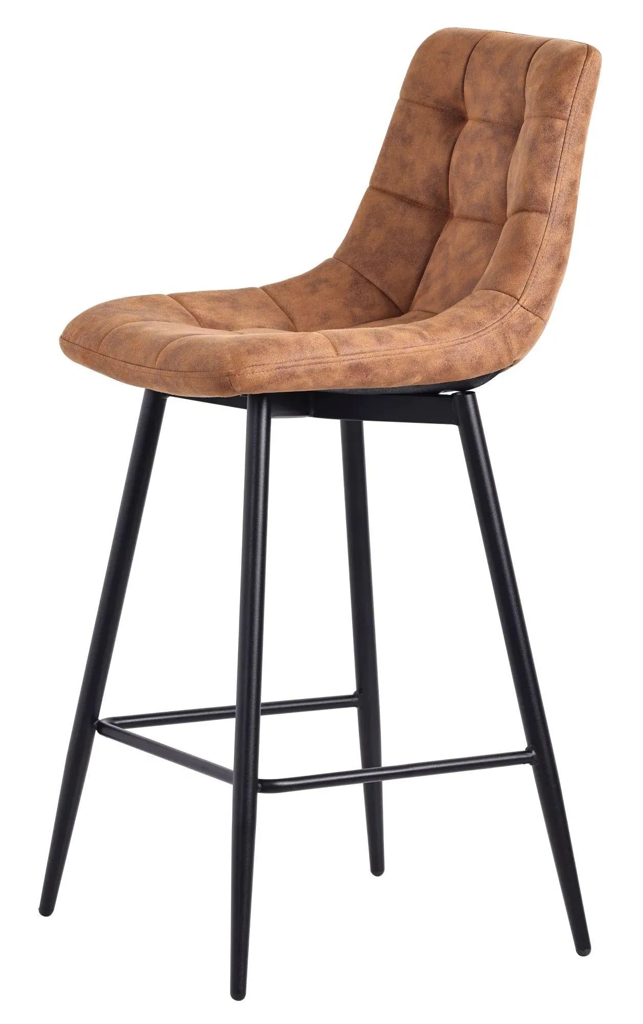 Corona High Back Barstool - Brown, Velvet