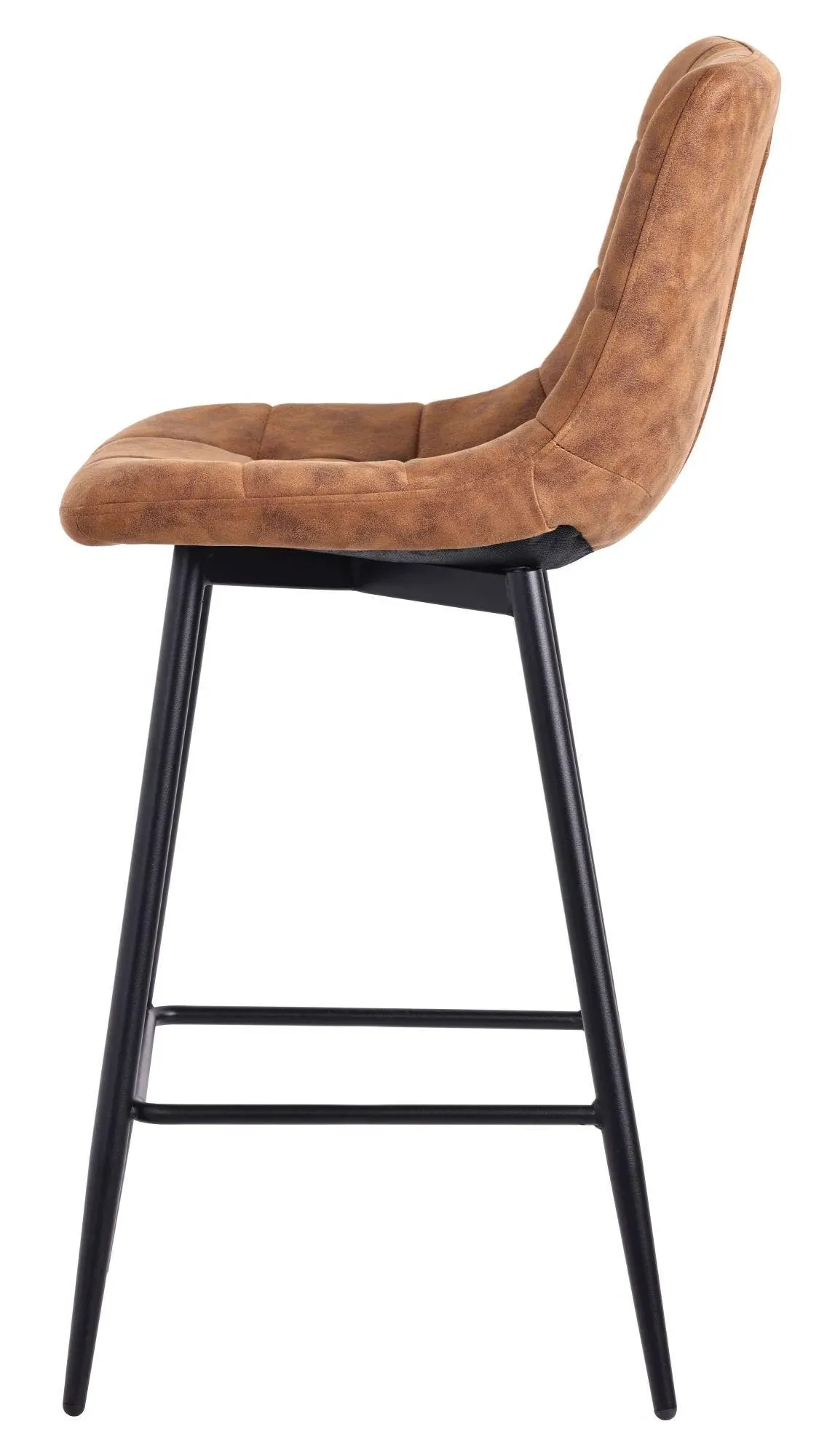Corona High Back Barstool - Brown, Velvet