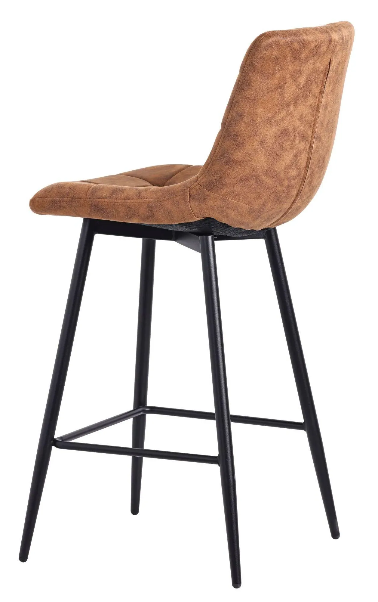 Corona High Back Barstool - Brown, Velvet