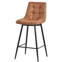 Corona High Back Barstool - Brown, Velvet