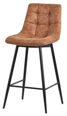 Corona High Back Barstool - Brown, Velvet