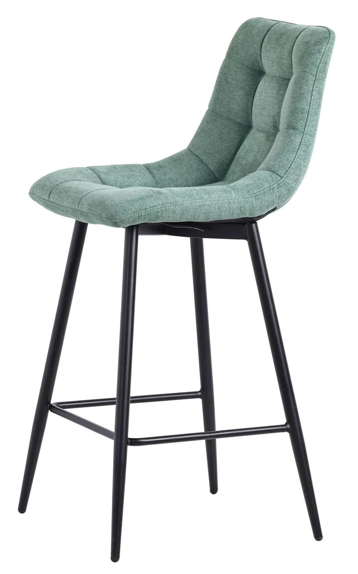 Corona High Back Barstool - Green, Velvet