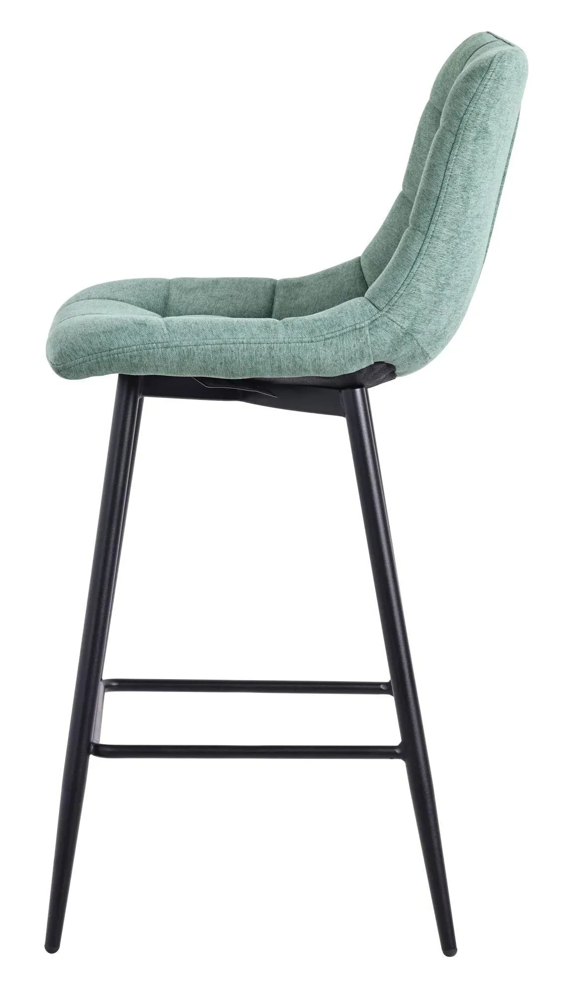 Corona High Back Barstool - Green, Velvet