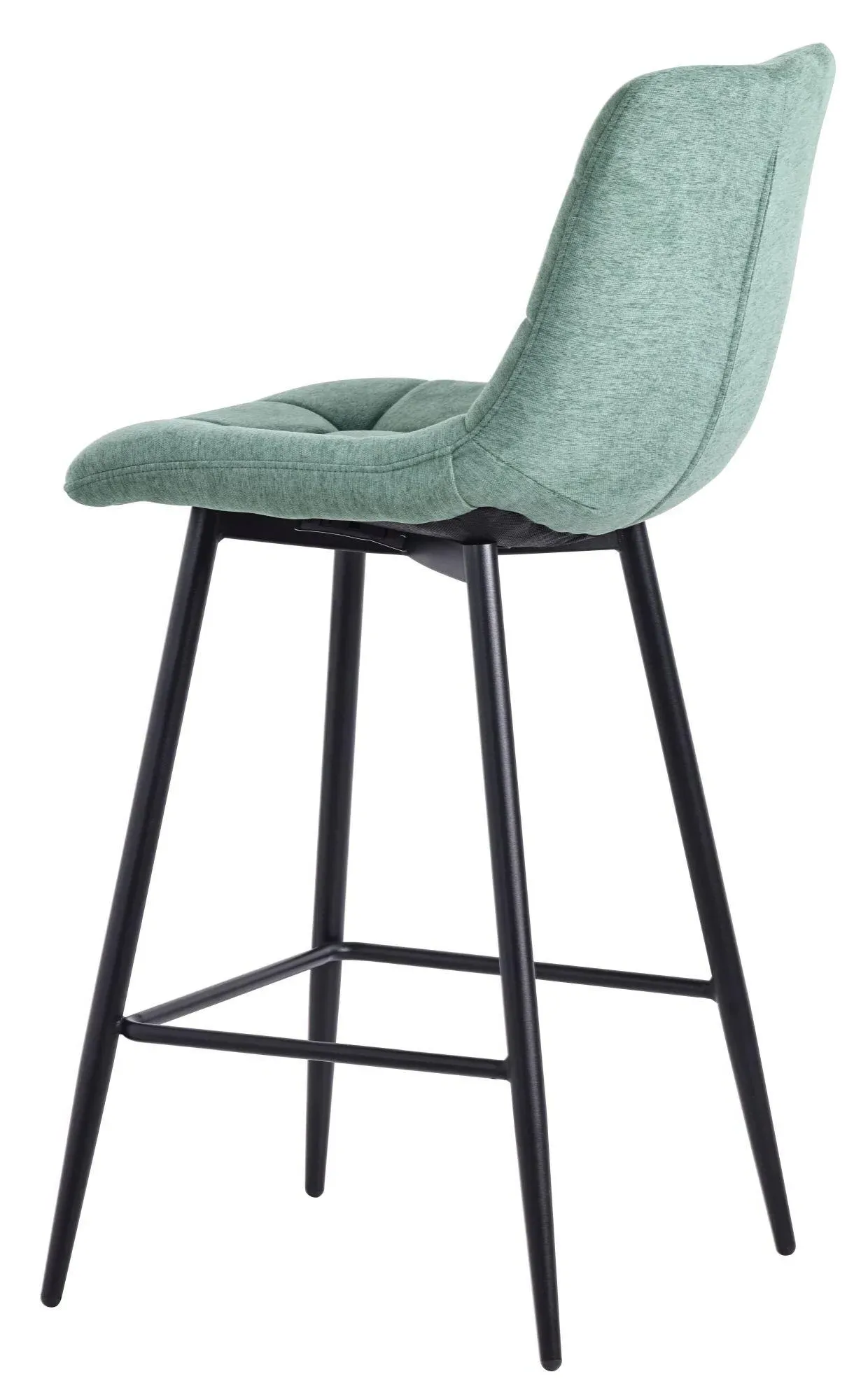 Corona High Back Barstool - Green, Velvet