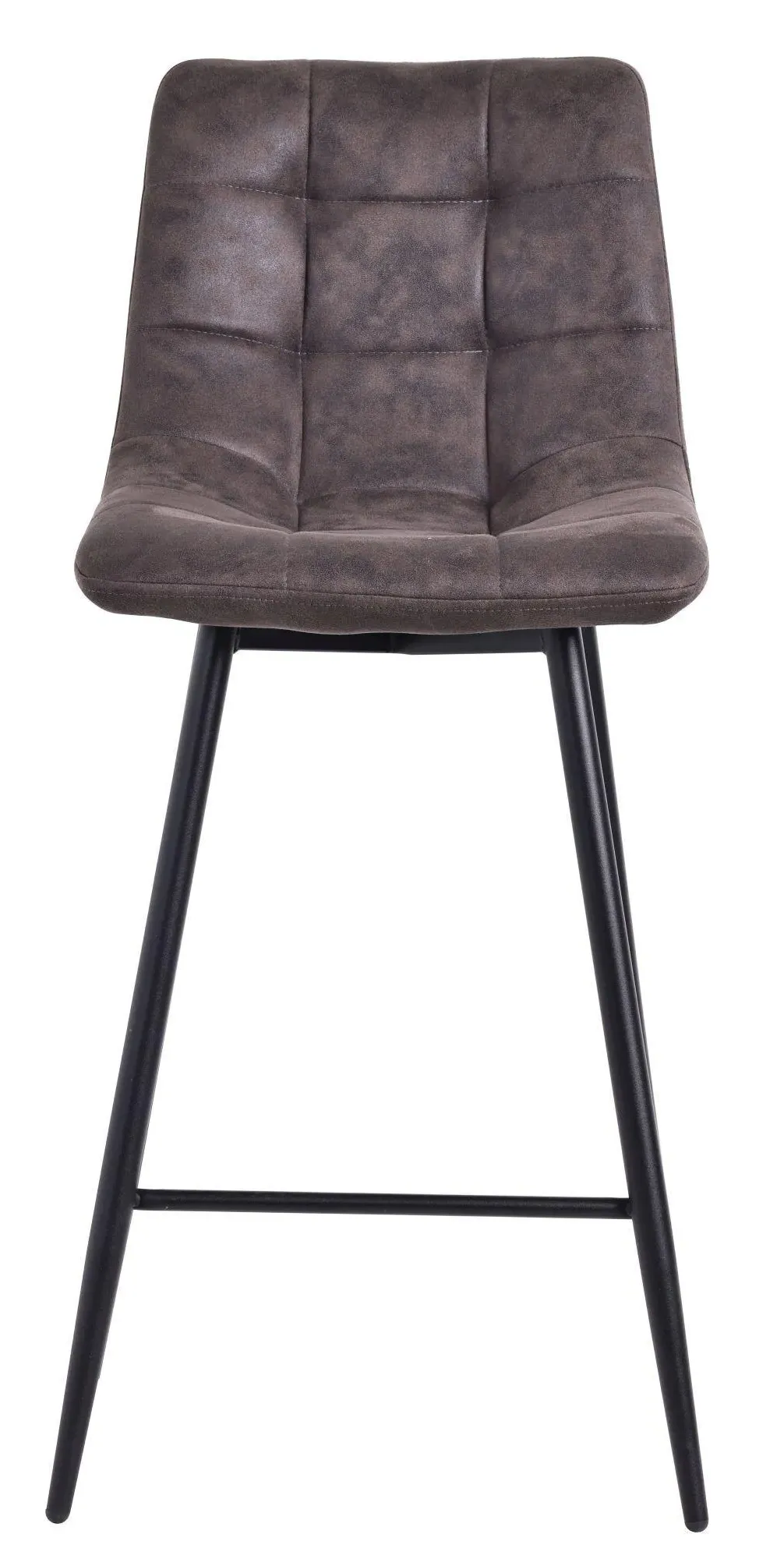 Corona High Back Barstool - Grey, Velvet