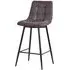 Corona High Back Barstool - Grey, Velvet