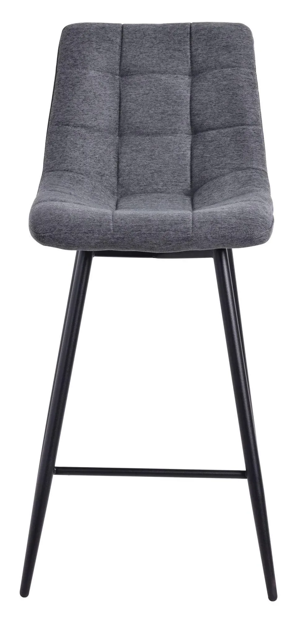 Corona High Back Barstool - Light Grey, Velvet