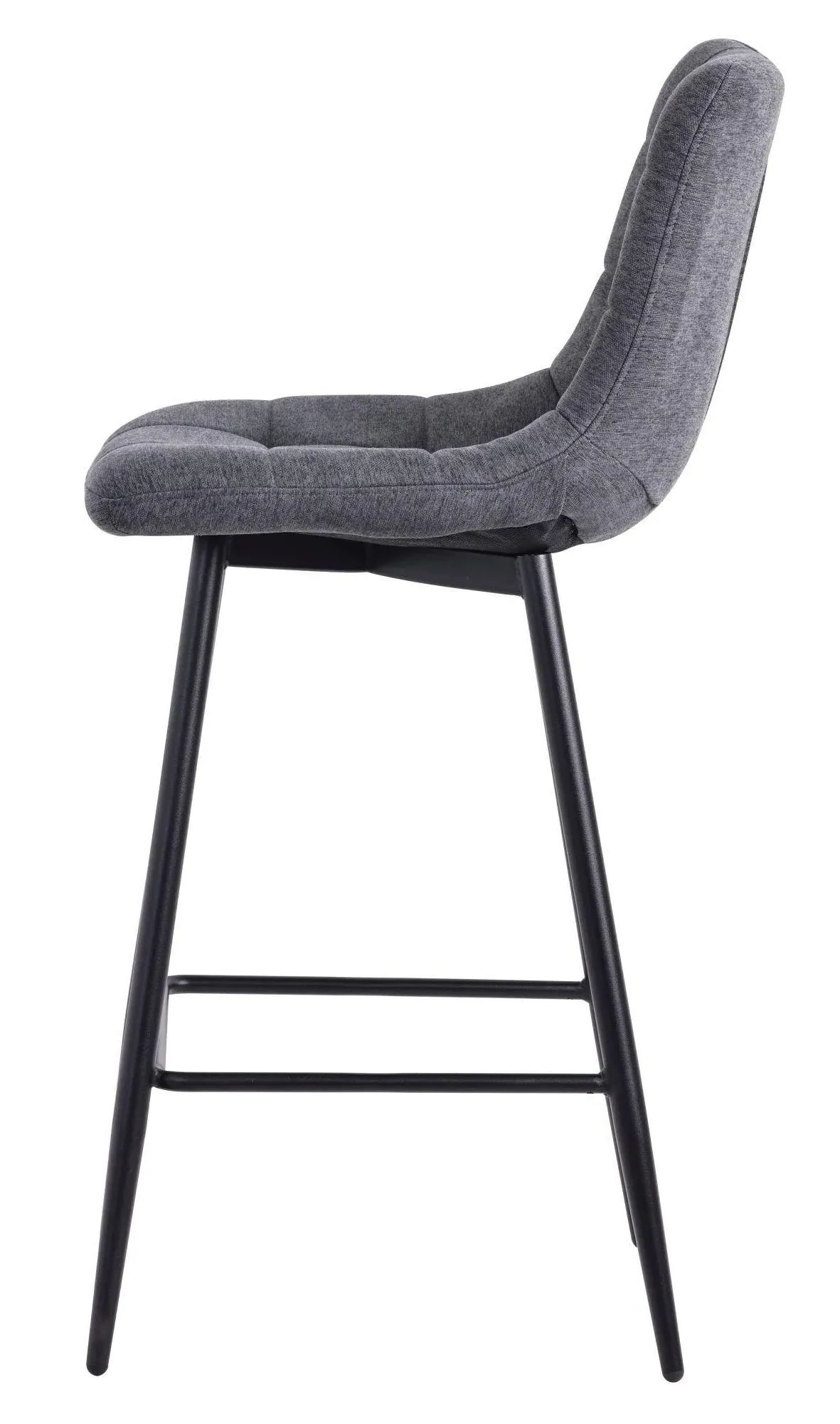 Corona High Back Barstool - Light Grey, Velvet