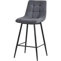 Corona High Back Barstool - Light Grey, Velvet